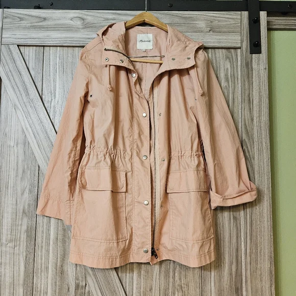 Madewell Water-Resistant Waxed Ripstop Skycloud Raincoat